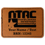 North Texas Airstream Community Faux Leather Iron On Patch - Rectangle