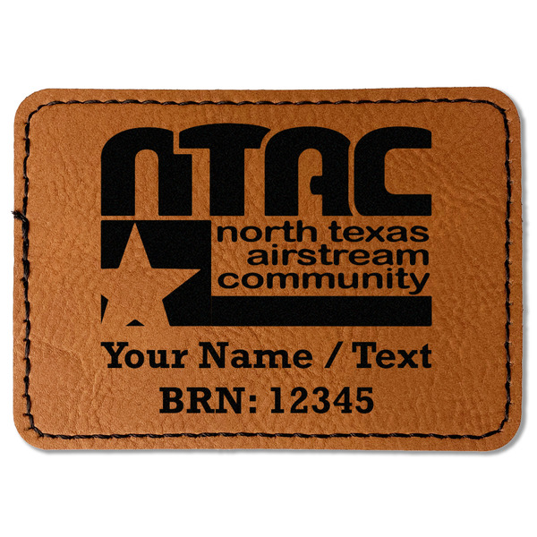 Custom North Texas Airstream Community Faux Leather Iron On Patch - Rectangle