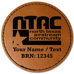 North Texas Airstream Community Faux Leather Iron On Patch - Round