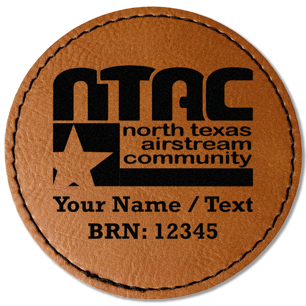 Custom North Texas Airstream Community Faux Leather Iron On Patch - Round