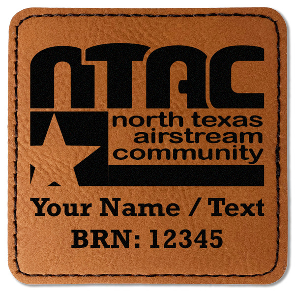 Custom North Texas Airstream Community Faux Leather Iron On Patch - Square