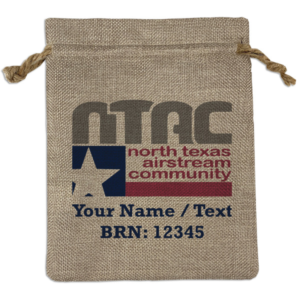 Custom North Texas Airstream Community Burlap Gift Bag - Medium - Single-Sided