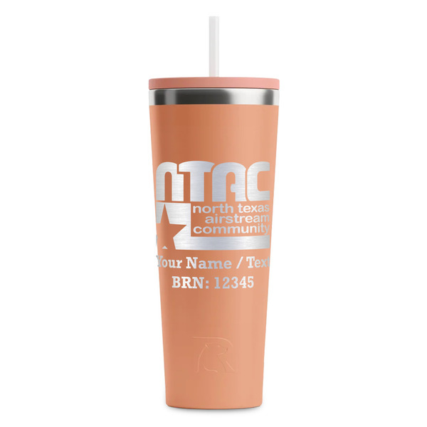 Custom North Texas Airstream Community RTIC Everyday Tumbler with Straw - 28oz - Peach - Double-Sided