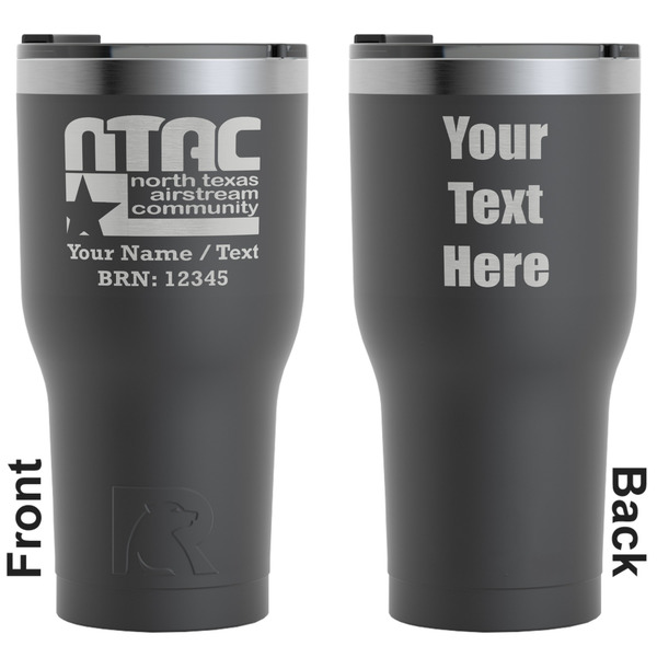 Custom North Texas Airstream Community RTIC Tumbler - Black - Laser Engraved - Double-Sided