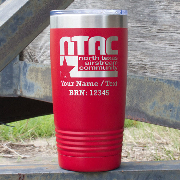 Custom North Texas Airstream Community 20 oz Stainless Steel Tumbler - Red - Double-Sided