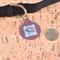 North Texas Airstream Community Round Pet ID Tag - Large - In Context