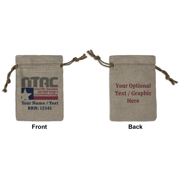 Custom North Texas Airstream Community Burlap Gift Bag - Small - Double-Sided