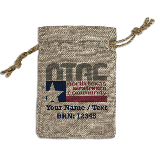 Custom North Texas Airstream Community Burlap Gift Bag - Small - Single-Sided