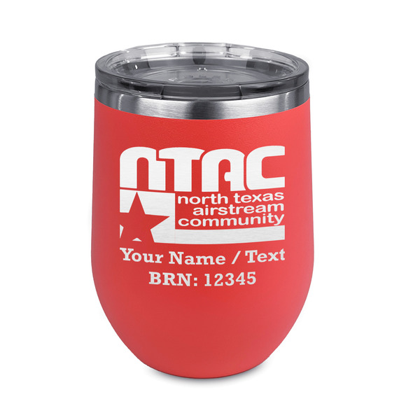 Custom North Texas Airstream Community Stemless Stainless Steel Wine Tumbler - Coral - Double-Sided