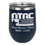 North Texas Airstream Community Stemless Stainless Steel Wine Tumbler - Navy - Double-Sided