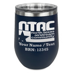 North Texas Airstream Community Stemless Stainless Steel Wine Tumbler - Navy - Single-Sided