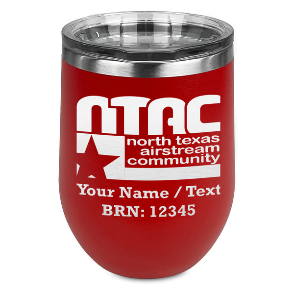 Custom North Texas Airstream Community Stemless Stainless Steel Wine Tumbler - Red - Double-Sided