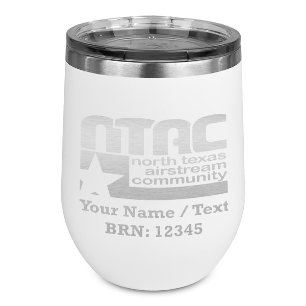 Custom North Texas Airstream Community Stemless Stainless Steel Wine Tumbler - White - Single-Sided