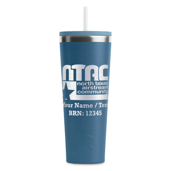 Custom North Texas Airstream Community RTIC Everyday Tumbler with Straw - 28oz - Steel Blue - Double-Sided