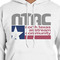 North Texas Airstream Community White Hoodie on Model - CloseUp