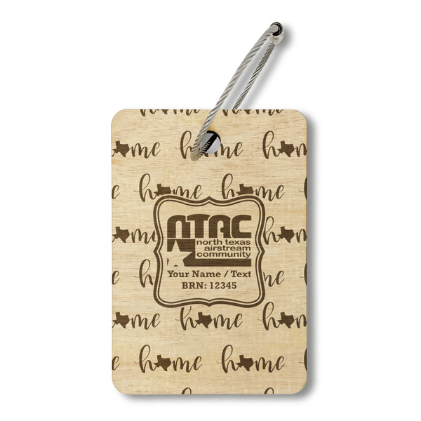 Custom North Texas Airstream Community Wood Luggage Tag - Rectangle