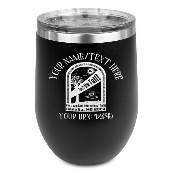 Custom Airstream International Rally - 2024 Stemless Stainless Steel Wine Tumbler - Black - Double-Sided