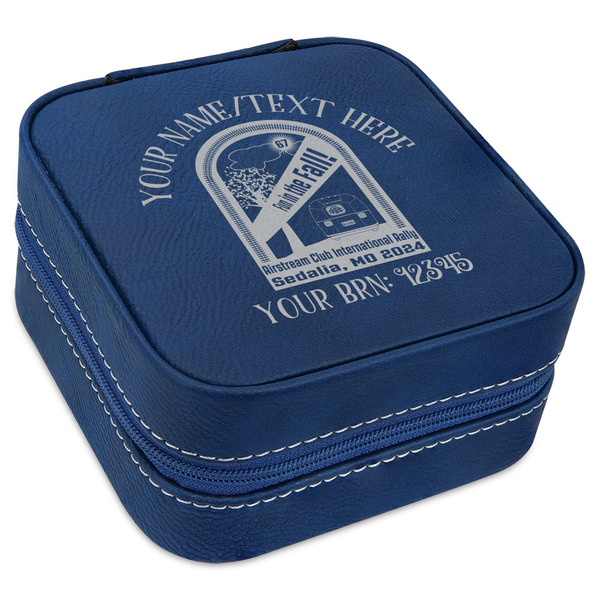 Custom Airstream International Rally - 2024 Travel Jewelry Box - Navy Blue Leather