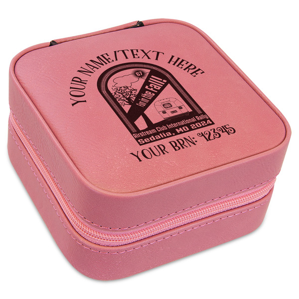 Custom Airstream International Rally - 2024 Travel Jewelry Boxes - Pink Leather