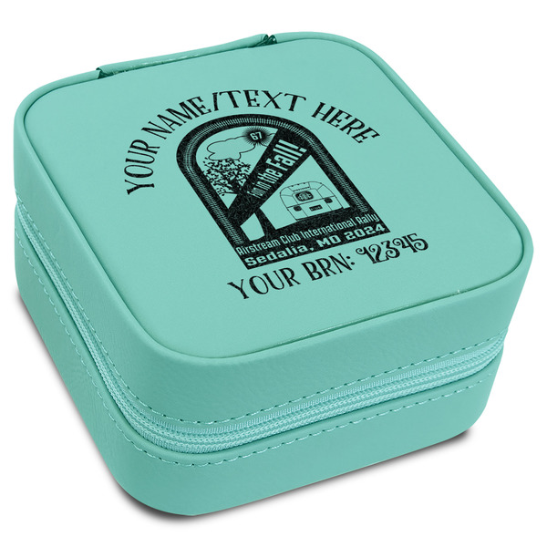 Custom Airstream International Rally - 2024 Travel Jewelry Box - Teal Leather