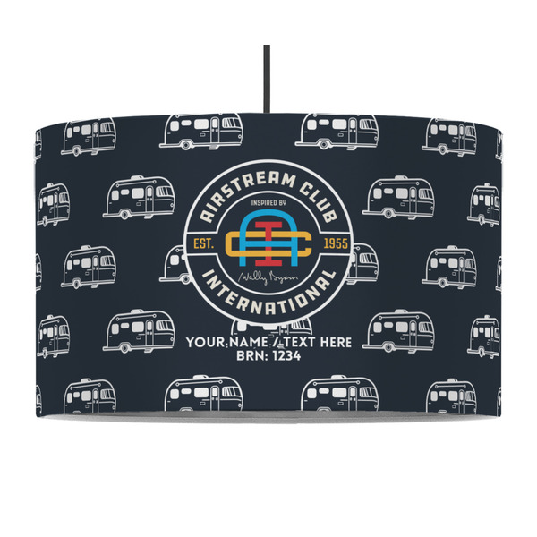 Custom Airstream Club International Logo 12" Drum Pendant Lamp - Fabric