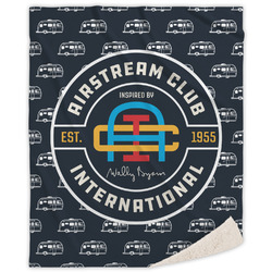 Airstream Club International Logo Sherpa Throw Blanket