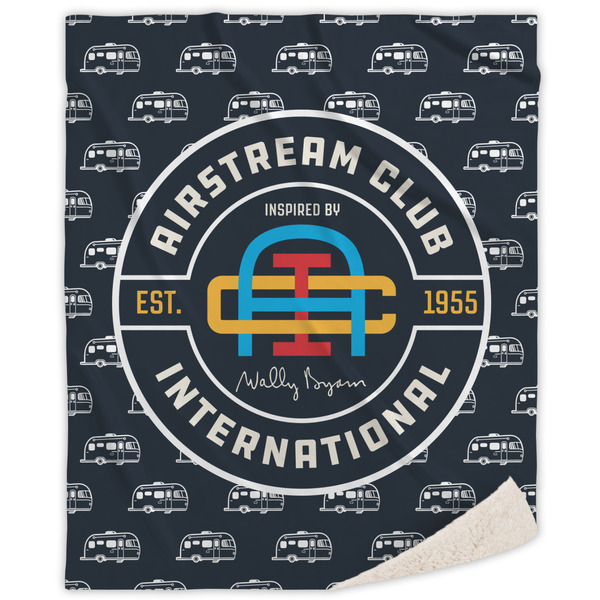 Custom Airstream Club International Logo Sherpa Throw Blanket - 60" x 80"