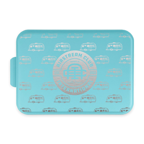 Custom Airstream Club International Logo Aluminum Baking Pan with Teal Lid