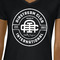 Airstream Club International Logo Black V-Neck T-Shirt on Model - CloseUp