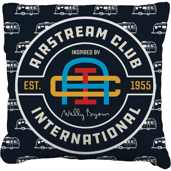 Custom Airstream Club International Logo Faux-Linen Throw Pillow 16"