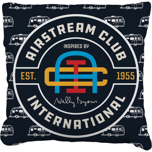 Custom Airstream Club International Logo Faux-Linen Throw Pillow 18"