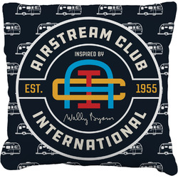 Airstream Club International Logo Faux-Linen Throw Pillow