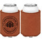 Airstream Club International Logo Cognac Leatherette Can Sleeve - Single Sided Front and Back