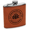 Airstream Club International Logo Cognac Leatherette Wrapped Stainless Steel Flask