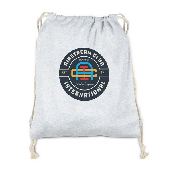 Custom Airstream Club International Logo Drawstring Backpack - Sweatshirt Fleece - Single-Sided