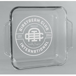 Airstream Club International Logo Glass Cake Dish with Truefit Lid - 8in x 8in