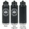 Airstream Club International Logo Laser Engraved Water Bottles - 2 Styles - Front & Back View