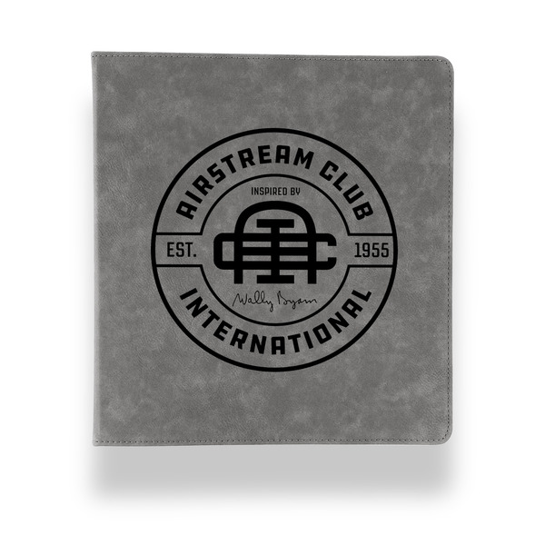 Custom Airstream Club International Logo Leather Binder - 1" - Grey