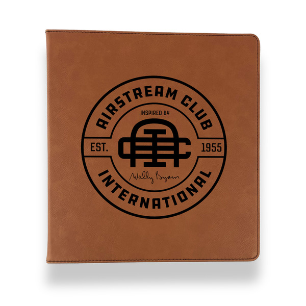 Custom Airstream Club International Logo Leather Binder - 1" - Rawhide