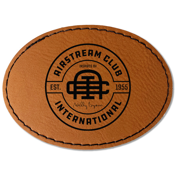 Custom Airstream Club International Logo Faux Leather Iron On Patch - Oval