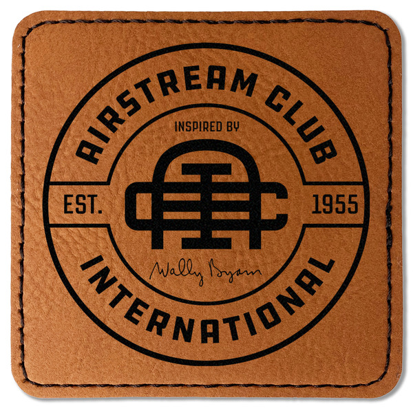 Custom Airstream Club International Logo Faux Leather Iron On Patch - Square