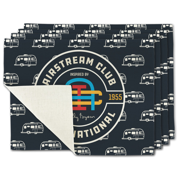 Custom Airstream Club International Logo Single-Sided Linen Placemats - Set of 4