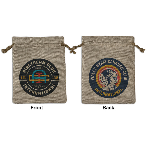 Custom Airstream Club International Logo Burlap Gift Bag - Medium -Double-Sided