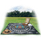 Airstream Club International Logo Picnic Blanket - with Basket Hat and Book - in Use