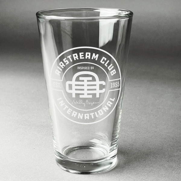 Custom Airstream Club International Logo Pint Glass - Laser Engraved - Single