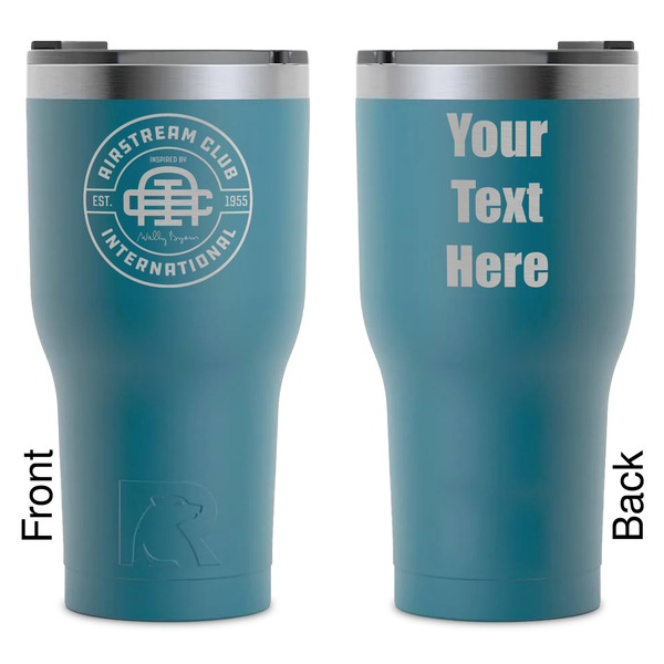 Custom Airstream Club International Logo RTIC Tumbler - Dark Teal - Laser Engraved - Double-Sided