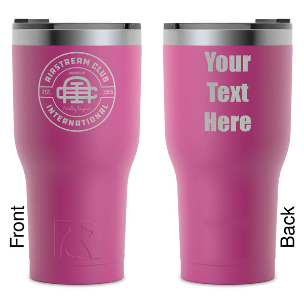 Custom Airstream Club International Logo RTIC Tumbler - Magenta - Laser Engraved - Double-Sided