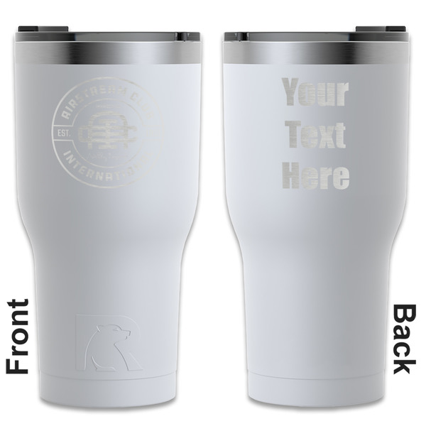 Custom Airstream Club International Logo RTIC Tumbler - White - Laser Engraved - Double-Sided