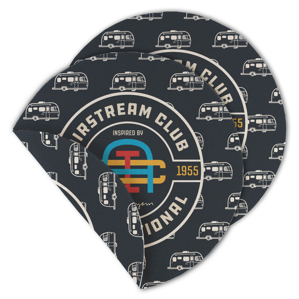 Custom Airstream Club International Logo Round Linen Placemat - Double-Sided - Single