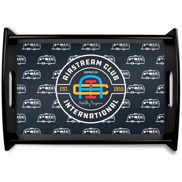 Custom Airstream Club International Logo Black Wooden Tray - Small